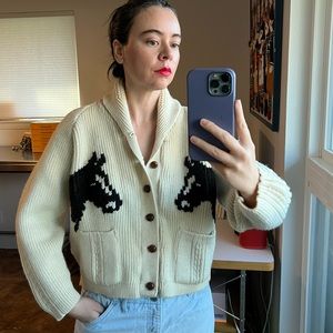 Vintage 50’s horse cardigan